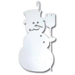 Snowman - Decorative Hanging Silhouette-WHITE