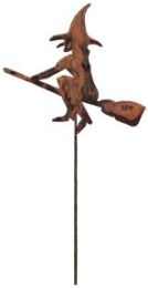 Witch & Broom - Rusted Garden Stake