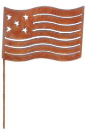 Flag - Rusted Garden Stake Large