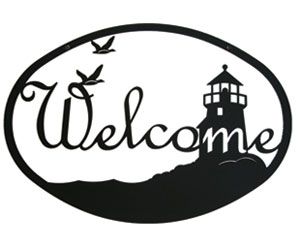 Lighthouse & Birds - Welcome Sign Medium