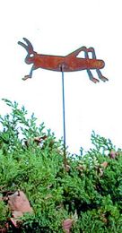 Grasshopper - Rusted Garden Stake