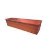 Rectangular Metal Flower Planter Box with Embossed Line Design, Small, Copper