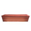 Rectangular Metal Flower Planter Box with Embossed Line Design, Small, Copper