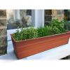 Rectangular Metal Flower Planter Box with Embossed Line Design, Small, Copper