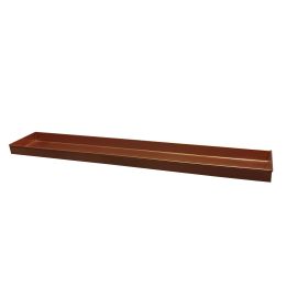 29 Inch Rectangular Metal Window sill Plant Tray with Trim Edges, Large, Copper