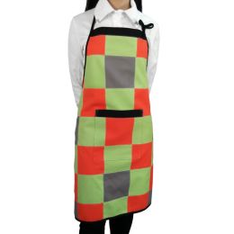 [Lawn] Chef Works/Art Works Stripe Patchwork Bib Apron with Pocket