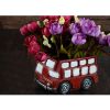 Outdoor/Indoor Decor Bus Cement Garden Flower Pots/Planters-Red