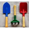 Wood Handle  Colorful Metal Garden Weeder Bow Rake Shovels-(Set Of Three)