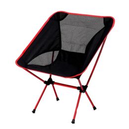 Portable Folding Chair Stool Camping Chairs Fishing Picnic Outdoors, Red