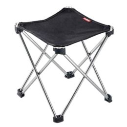 Portable Folding Chair Stool Camping Chairs Fishing Train Travel Paint Outdoor, Grand Black