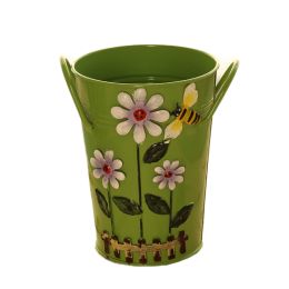 Pastoral Flower Vase/ Rustic Metal Small Tin Blucket Vases/ Best Gift  A