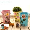 Pastoral Flower Vase/ Rustic Metal Small Tin Blucket Vases/ Best Gift  D