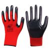 12 Pairs Red Nitrile Rubber Coated Work Gloves Men Nylon Working Gloves