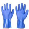 5 Pairs Blue Frosted PVC Coated Work Gloves Thicken Working Gloves for Men