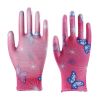 12 Pairs Fuchsia Nylon Working Gloves Thin PU Coated Work Gloves for Women