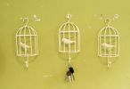 Country Style Birdcage Garden Plant Hook/ 24x10x3.5CM/ Ivory
