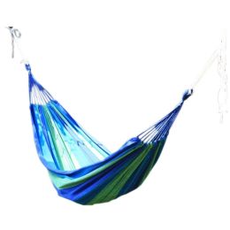 Creative Canvas Stripe  Quilted Fabric Hammock Foldable Hammock Blue 76.7*31"