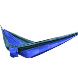 Creative Canvas Color Matching Hammock Foldable Hammock 102*55" Green&Blue