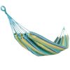 Fashion Creative Canvas Stripe Hammock Outdoor Foldable Hammock 76.7*33" Blue