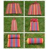 Fashion Creative Canvas Stripe Hammock Outdoor Foldable Hammock 76.7*33" Blue