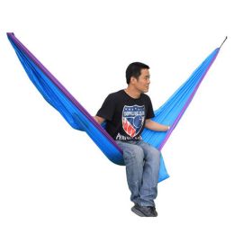 Creative Canvas Color Matching Hammock Foldable Hammock Blue&Pink 116*53"