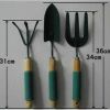 Set of 3 Gardening Yard Wooden Handle Shovel/Spade/Fork Tools BIG SIZE