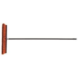 Outdoor Push Broom, 24 in. Wide Block, with 3 in. Fine Outer and 3 in. Stiff Inner Bristles, 60 in. Metal Handle