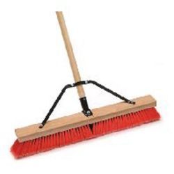 Indoor/Outdoor Push Broom, 24 in. Wide Block, with 3 in. Semi-Stiff Inner Synthetic Bristles, 60 in. Handle