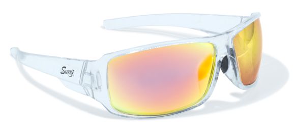 Amazing Red Lenses in Clear Wrap Arounds with Side Protection by Swag