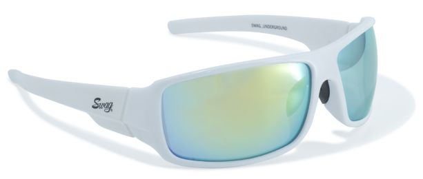 Amazing Yellow Lenses in White Wrap Arounds with Side Protection by Swag