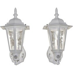 Maxsa Innovations Battery-powered Motion-activated Plastic Led Wall Sconce, 2-pack (white)