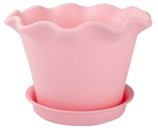 Flower Pot Plant Pot Plastic Plant Pot Outdoor Planter (Color: Pink)